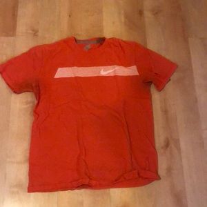 Nike orange cotton striped t